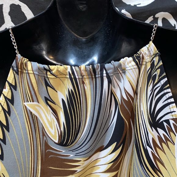 OH MY BOD  PRINT SLEEVELESS TANK LACE TRIM SZ S - Picture 6 of 10